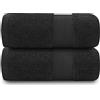 GC GAVENO CAVAILIA Telo da bagno extra large, 2 pezzi, 700 g/m² in cotone egiziano di qualità alberghiera, extra large, 100 x 180 cm, asciugamano da bagno extra morbido, nero