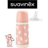 Suavinex Wild&Free Biberon Flusso Veloce con Tettarella SX Pro 6+ Mesi - 360 ml - Rosa