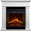 Your Self Srl Camino elettrico da terra in legno Bianco JEFFERSON L89,5 x H90,5 x P28 cm