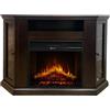 Your Self Srl Camino elettrico caminetto da terra ad angolo MADISON in legno Marrone L126 x P78 x H83