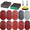 Tshya - 100 dischi abrasivi da 7,6 cm con 2 blocchi di spugna vari kit per trapano smerigliatrice utensili rotanti con gambo da 1/4, carta vetrata include 80-3000