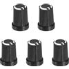 QUARKZMAN Potenziometro Manopola Controllo ABS Chitarra per Chitarra Elettrica, Potenza Amplificatore Stereo, Basso Volume Manopola Rotante Tono 270 Gradi 6mm Tipo D Albero Nero Bianco 5pz