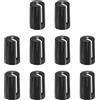 QUARKZMAN Potenziometro Manopola Controllo ABS Chitarra per 6mm Tipo D Albero Elettrico Chitarra Potenza Amplificatori Stereo, Basso Volume Manopola Rotante Tono 270 Gradi Nero Bianco 10pz