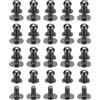 QUARKZMAN 5mm Vite a Testa Sferica Rivetti Bottone Nipplo, Confezione da 20 per Artigianato in Pelle Fai da Te Borsa Cintura, Nero Metallizzato