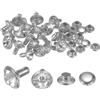 QUARKZMAN 20pz Rivetti Cristallo 8mm, Rivetti Strass Rapid Stud per Abbigliamento, Lavorazione Pelle, Arti Tessili, Decorazione Artigianato Pelle Fai da Te, Argento e Bianco Trasparente