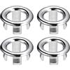 QUARKZMAN Lavello Dettaglio Fuoriuscita Coperchio, 4pz Lavello Fuoriuscita cerchio 25mm Bagno Cucina Lavello Scarico Coperchio Foro Inserto Cappucci Tondi, Argento