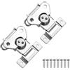 PATIKIL 2.8x2.6 Gancio A Farfalla A Molla, 2Pcs Gancio A Farfalla In Acciaio & Fermo Per Chiusura Di Cassette Scatole Bauli, Argento