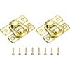 QUARKZMAN 2pz Chiusura Scatto Chiusura Scatto, 30 x 18mm Scatola Decorativa Retrò Chiusura Levetta Fibbia Metallo Chiusura Scatto Viti per Portagioie Valigia Cassetta, Oro