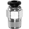 QUARKZMAN Connettore Rapido Dritto Maschio a Filettatura NPT 1/8 per Tubo 4mm OD, Filettatura Maschio Raccordo Rapido Raccordi Aria Compressa per lista Aria Industriale PC4-N01, Nero