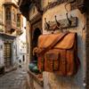 Fatto a mano Valigetta Smart Bag Uomo Vera Pelle di Capra Vintage 18" Marrone Messenger