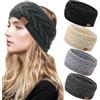 DRESHOW Fascia per Capelli Lavorata a Maglia Calda da Donna Scalda Orecchie All'uncinetto Fasce per Capelli in Pile Spesso