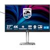 PHILIPS Monitor 27B2U6903 27 pollici 3840x2160, UHD, 60Hz, IPS Panel, 4ms GtG, USB Hub Speakers, Height Adjustment, (HDMI2x 2.0 DP 1x 1.4) Grigio Antracite