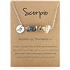 oasymala Collane di cristallo per donna - Pietre naturali - Perle, Ciondolo Zodiacale, Catena d'argento regolabile (Scorpione)