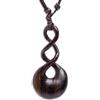 81stgeneration Collana con Ciondolo a Tripla Torsione in Legno con Cordino Regolabile | Collana da Surfista in Legno Naturale per Uomo | Gioielli Tribali da Donna