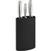 Relaxdays Portacoltelli Ovale, Ceppo Vuoto per i Coltelli, Blocco con le Setole, HxLxP: 22 x 16,5 x 6,5 cm ca., Nero