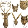 GUASDIE Decorazione da parete a forma di teste di animali, supporto in finta testa di cervo, scultura di animali, decorazione da parete in resina da appendere per soggiorno, camera da letto, cucina