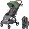Ergobaby Metro 3 Deluxe passeggino da viaggio con funzione reclinabile, passeggino dalla nascita a 22 kg (0-4 anni), pieghevole con una sola mano e compatibile con il seggiolino auto, Willow Green