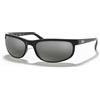 Ray-Ban Predator 2 Occhiali, Nero (Gestell: Schwarz, Gläser: Polarized Grau Verspiegelt), X-Large Unisex-Adulto
