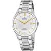 Festina SWISS MADE Orologio Uomo Analogico Acciaio 316L Argento - Quarzo Data - Vetro Zaffiro Resistente - Impermeabile 10 ATM - F20067/2 Classic Steel