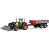 Bruder 02112 - Trattore Claas Nectis 267 F con Benna Frontale e Rimorchio Ribaltabile