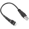 ZAHARA Cavo adattatore da USB A maschio a 9 pin per scheda madre USB 2.0, connettore interno per pannello frontale del PC