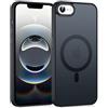 Knrlqim Custodia Magnetica per iPhone 17e/16e, Compatibile con MagSafe, PC Silicone Cover Traslucido Opaco, Case Protezione Fotocamera & Pulsanti Metallo, Antiurto Antiscivolo Slim, Nero