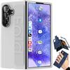 BAILI Custodia con cinturino da polso per Samsung Z Fold7, custodie per Galaxy Z Fold 7 con cinturino, Cover per telefono con cinturino elastico compatibile con Samsung Galaxy Z Fold7-Bianco