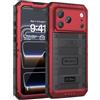 Beeasy Cover per iPhone 17 Pro IP68 Impermeabile Custodia Militare Antiurto Resistente 360° Metallo Armor Protezione Schermo Integrata Rugged Robusta Indistruttibile Subacquea Antipolvere Rosso