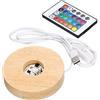 PATIKIL LED Faretto, Rotondo Legno 3.94 Dia Multicolore Luci Display Base Supporto con Telecomando Controllo per Luce Notturna Decorazioni, Legno