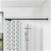 Mirooyu Asta per tenda da doccia a forma di L, asta curva per tenda da doccia, 62-122 cm x 62-122 cm, asta telescopica per vasca da bagno, in acciaio inossidabile 304, con 12 ganci ad anello e supporto a