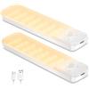 Ylatoial Led Sottopensile Cucina, 2 Pezzi 15cm Armadio Led con Sensore di Movimento, 3000K Dimmerabile Luce Armadio per Scale Corridoio Garage Letto - Bianco Caldo