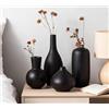 VASETOPIA Vasi in Ceramica, Set di 4 Vaso Nero Decorativo per Camera da Letto, Soggiorno (08 Nero)