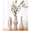 VASETOPIA Set di 3 Vasi in Ceramica, Faccia Vaso Fiore in Nordico Stile Per Decor, Scaffale, Camera da Letto (13 Bianco)