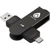 Thetis Chiave di sicurezza Pro FIDO2, autenticazione a due fattori, chiave di sicurezza FIDO NFC, doppia porta USB A + tipo C per protezione multi fattore (HOTP) in Windows/MacOS/Linux,Gmail,Facebook