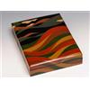 Scatola da Scrittura Giapponese Urushi Suzuribako Wave Design Multicolore Lac...