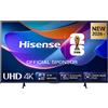 HISENSE 65A6S, Smart TV 65" 4K TV, 60Hz, DTS Virtual X, VIDAA OS con 1000+ APP, HDR 10+, Game Mode Plus, Bluetooth, Wifi, Alexa Built-in, AirPlay2, lativù