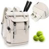 BlesMaller Zaino da tennis da donna con scomparto per scarpe, borsa da tennis, ultra leggera, per badminton Pickleball Squash, beige., 20 x 30 x 50 cm, Zaino da tennis con scomparto per scarpe
