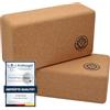 VonBueren 2 x mattoncini yoga | 2 Pezzi Blocchi di sughero | 22 x 12 x 7,5 cm per mattone