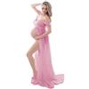 FEOYA-maternità abito da Donna Incinta Senza Spalline Puntelli Spalle Scoperte Estivo Sexy Chiffon Foto Spara Fotografia Frontale