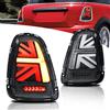 VLAND Motor VLAND Union Jack Fari Posteriori LED per Mini Cooper R56 R57 R58 R59 2007-2013, con indicatori di direzione dinamici, 1 set (lato guidatore + passeggero) (Trasparente)