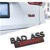 CGEAMDY Emblemi Auto Parafango Laterale Posteriore, 3D Metallo BAD-ASS Edition Emblema Targhetta per Auto Metal Logo, Decalcomania Auto Camion Parafango Posteriore Tronco Badge Sticker(Nero-Rosso)