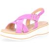 Galieti Sandali in pelle con fasce incrociate e zeppa 6 cm