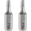 QUARKZMAN 2pz Punte Cacciavite Torx T15H 1/4 Esagonale 25mm/1 Lunghezza Stelle Magnetiche a 6 Punti in Acciaio S2 con Foro per Cacciavite