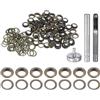 QUARKZMAN Kit di 100pz Strumento Occhielli 6mm Set Occhielli in Rame con Perforatore Fori Vuoti, Strumenti per Occhielli per Abbigliamento in Pelle Tessuto, Bronzo