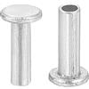 QUARKZMAN 50pz Rivetti Semitubolari, 2mm x 6mm Rivetti Semi-Tubolari Testa Piatta Tonda Alluminio Rivetti con Perno Metallo per Riparazioni Domestiche Industriali, Argento