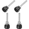 QUARKZMAN 4 Set M4 x 30mm Manopole Zigrinate Filettatura Maschio Viti Testa Zigrinata Dadi Rondelle, Impugnatura Manopola Bloccaggio 14mm Manopole Testa Plastica Viti Testa Zigrinata, Nero
