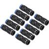 PATIKIL 1/4 a 6mm Riduzione Connessione a Pressione Aria Tubo Raccordo, 10pz Dritto Unione Riduttore Pneumatico Rapida Connessione Raccordi, Nero & Blu