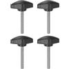 QUARKZMAN 4pz Manopole a T Vite a Testa Alata M5 x 45mm Manopole a T Plastica con Filettatura Maschio Standard Maniglie Manopole Serraggio a Mano Vite a Testa Zigrinata, Nero