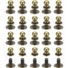 QUARKZMAN 5mm Vite a Testa Sferica Rivetti Bottone Nipplo, Confezione da 20 per Artigianato in Pelle Fai da Te Borsa Cintura, Tono Bronzo