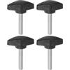QUARKZMAN 4pz Manopole a T con Viti a Testa Alare M6x35mm Manopole a T Plastica Filettatura Maschio standard Maniglie Manopole Serraggio a mano Vite a testa Zigrinata, Nero